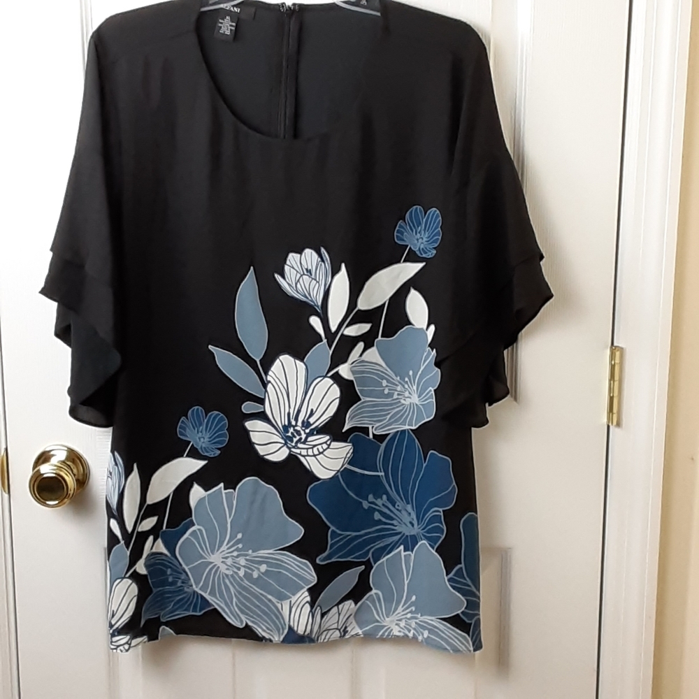NWT Alfani Size XL Top Double Layer Short Sleeve